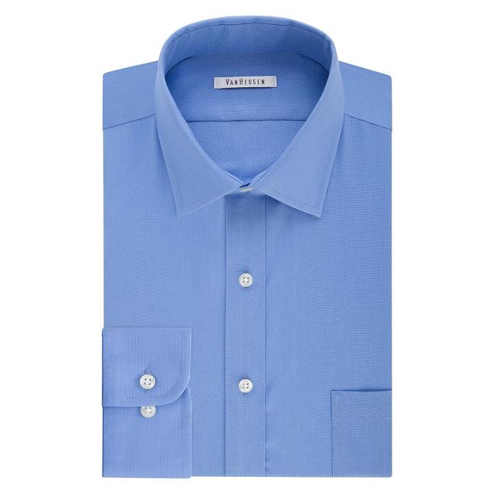 Big & Tall Van Heusen Regular-fit Flex Collar Pincord Wrinkle-free Dress Shirt, Men's, Size: 18.5 35-36, Brt Blue