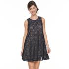 Women's Zac And Rachel Sleeveless Lace Swing Dress, Size: Medium, Navy Nude