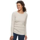 Petite Croft & Barrow&reg; Crewneck Cable-knit Sweater, Women's, Size: M Petite, Med Beige