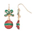 Christmas Glittery Ornament Drop Earrings, Women's, Multicolor