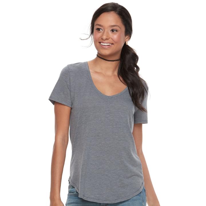 Juniors' So&reg; Perfect Tee, Teens, Size: Xl, Grey (charcoal)