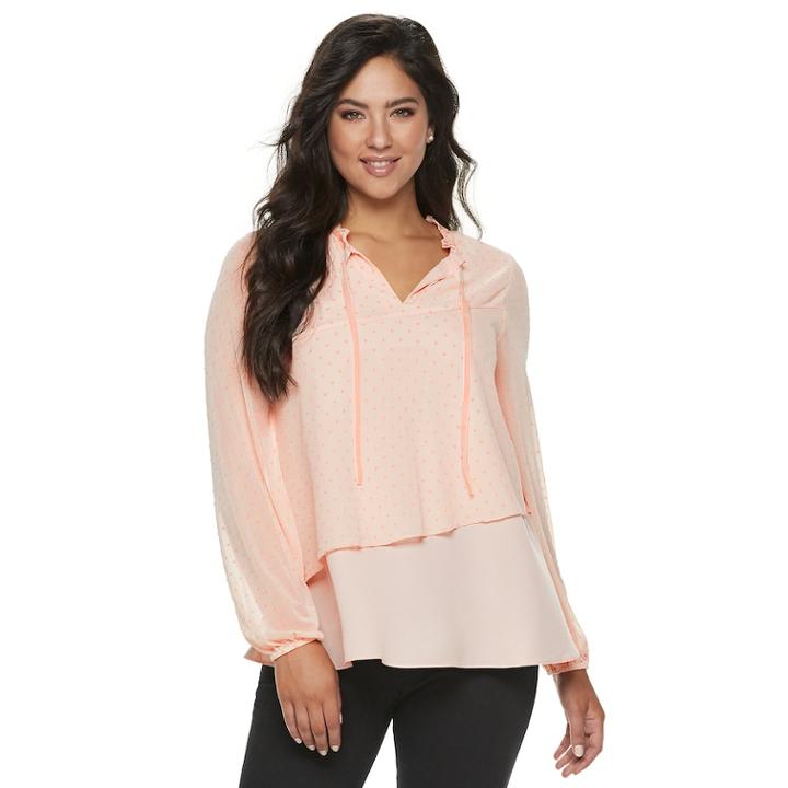 Women's Juicy Couture Layered Flounce Blouse, Size: Xs, Light Pink