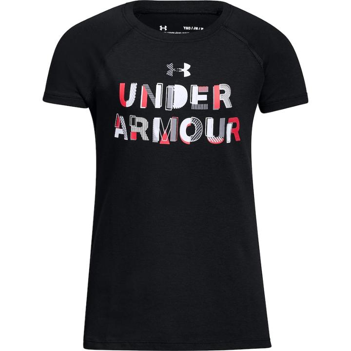 Girls 7-16 Under Armour Asymmetrical Logo Tee, Size: Medium, Black