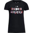Girls 7-16 Under Armour Asymmetrical Logo Tee, Size: Medium, Black