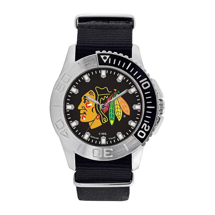 Men's Game Time Chicago Blackhawks Starter Watch, Black