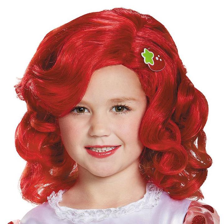 Kids Strawberry Shortcake Deluxe Costume Wig, Girl's, Red
