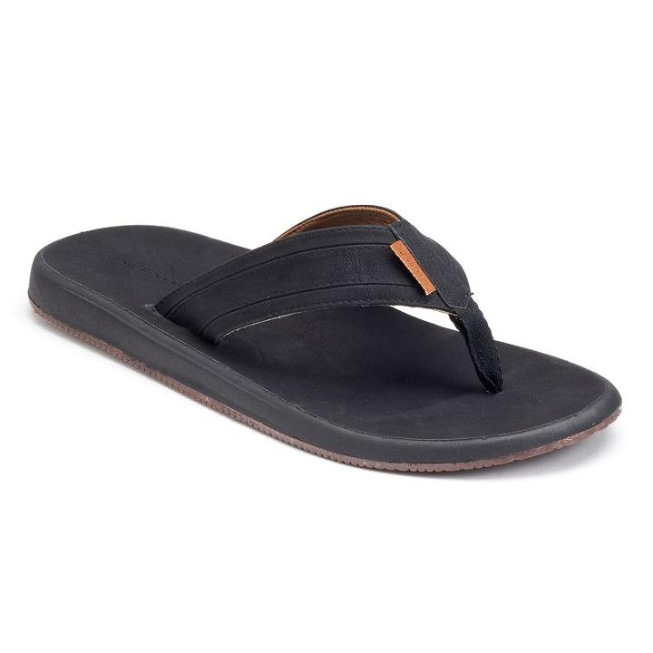 Men's Dockers Elevated Flip-flops, Size: Medium, Black