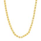 14k Gold Over Silver Rope Chain Necklace - 18 In, Women's, Size: 18, Yellow