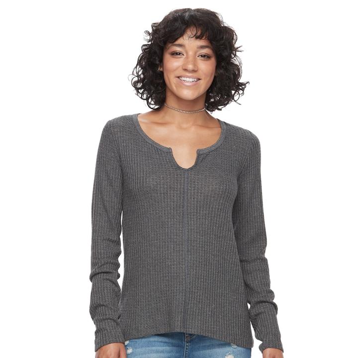 Juniors' So&reg; Waffle-knit Top, Teens, Size: Xl, Oxford