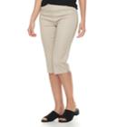 Women's Croft & Barrow&reg; Polished Pull-on Skimmer Capris, Size: 18, Lt Brown