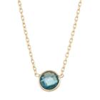 10k Gold London Blue Topaz Circle Pendant Necklace, Women's, Size: 17