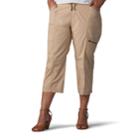 Plus Size Lee Margeaux Poplin Pull-on Capris, Women's, Size: 25 - Regular, Med Brown