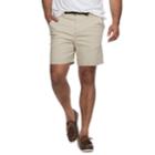 Men's Croft & Barrow&reg; Classic-fit Twill Belted Outdoor Shorts, Size: 34, Med Beige