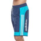 Men's Adidas Jumpshot Colorblock Microfiber Volley Swim Trunks, Size: Xxl, Blue (navy)