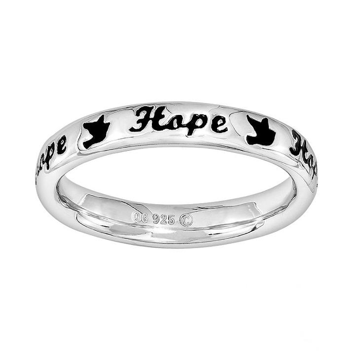 Stacks And Stones Sterling Silver Hope Stack Ring, Women's, Size: 5, Black