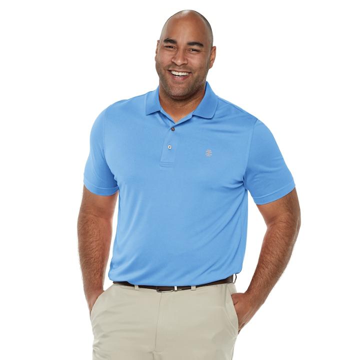 Big & Tall Izod Golf Champion Grid Polo, Men's, Size: Xl Tall, Med Blue