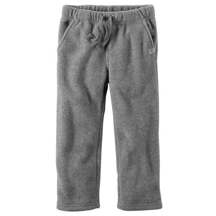 Boys 4-8 Carter's Pull-on Fleece Pants, Boy's, Size: 4, Light Grey