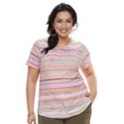 Plus Size Sonoma Goods For Life&trade; Essential Crewneck Tee, Women's, Size: 3xl, Light Pink
