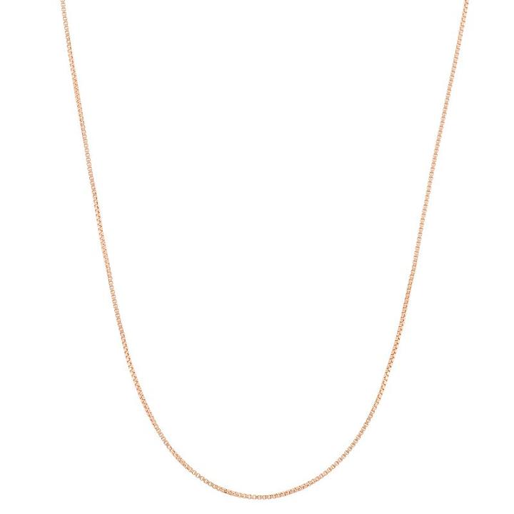 14k Rose Gold-plated Silver Adjustable Box Chain Necklace - 22 In, Women's, Size: 22, Pink