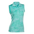 Plus Size Nancy Lopez Palmy Sleeveless Golf Polo, Women's, Size: 1xl, Turquoise/blue (turq/aqua)