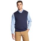 Men's Izod Premium Essentials Classic-fit Wool-blend Sweater Vest, Size: Medium, Dark Blue