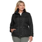 Plus Size Weathercast Quilted Barn Jacket, Women's, Size: 2xl, Black