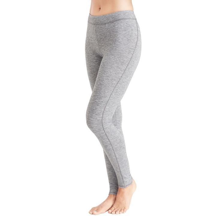Women's Cuddl Duds Thermal Wool Leggings, Size: Regular, Grey (charcoal)