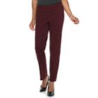 Petite Napa Valley Slimming Solution Straight-leg Dress Pants, Women's, Size: 6 Petite, Dark Red