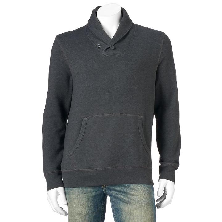 Men's Sonoma Goods For Life&reg; Classic-fit Shawl-collar Pullover, Size: Large, Grey Other