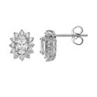 The Silver Lining Cubic Zirconia Silver Tone Oval Stud Earrings, Women's, White