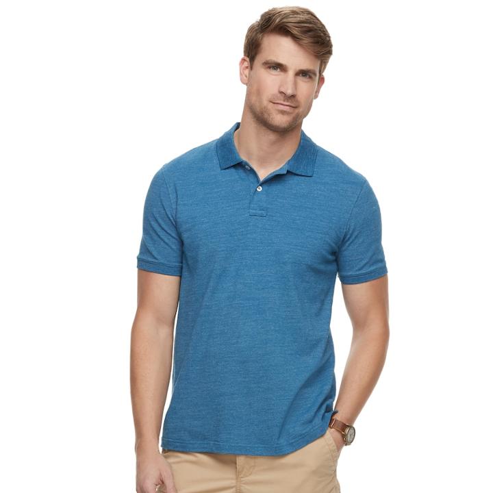 Men's Sonoma Goods For Life&trade; Flexwear Classic-fit Stretch Pique Polo, Size: Medium, Dark Blue