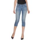 Women's Jennifer Lopez Frayed Capri Jeans, Size: 16, Blue Other