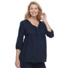 Maternity A:glow Pintuck Blouse, Women's, Size: S-mat, Dark Blue
