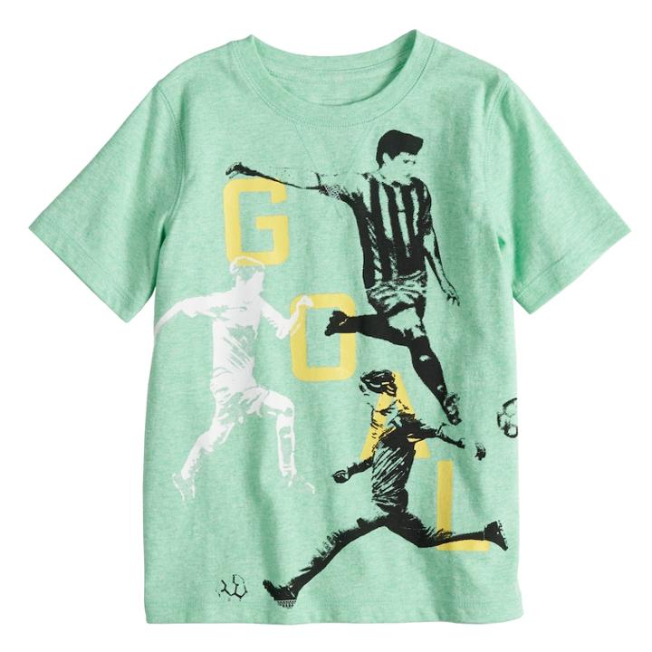 Boys 4-7x Sonoma Goods For Life&trade; Goal Soccer Graphic Tee, Size: 7, Turquoise/blue (turq/aqua)
