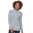 Petite Croft & Barrow&reg; Mockneck Cable Sweater, Women's, Size: Xl Petite, Med Blue