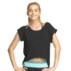 Women's Colosseum Caribbean Burnout Cropped Yoga Tee, Size: Xl, Black