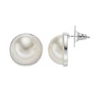 Simulated Pearl Cabochon Drop Earrings, Women's, White