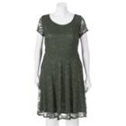Juniors' Plus Size Wrapper Lace A-line Dress, Girl's, Size: 1xl, Med Green