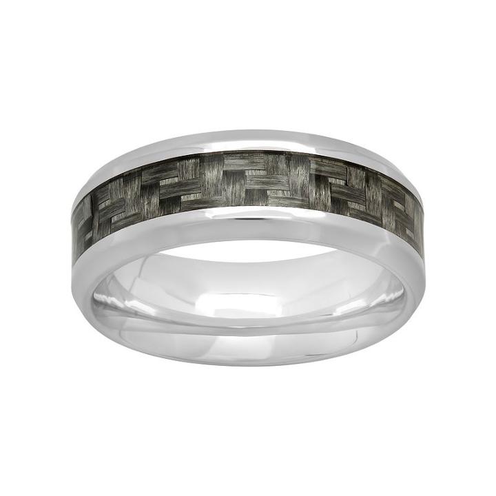 Stainless Steel & Carbon Fiber Woven Band - Men, Size: 10, Silver
