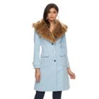 Women's Jennifer Lopez Faux-fur Coat, Size: 14, Med Blue