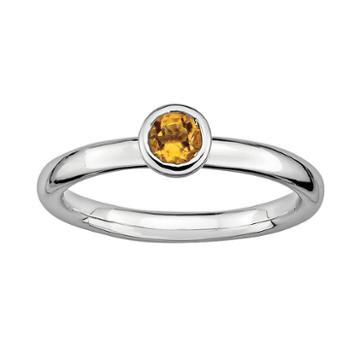 Stacks And Stones Sterling Sterling Silver Citrine Stack Ring, Women's, Size: 9, Orange