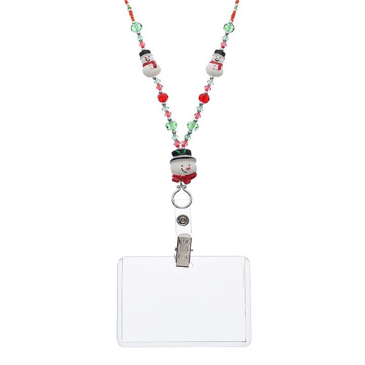 Beaded Snowman Lanyard, Women's, Multicolor