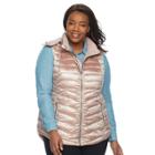 Plus Size Tek Gear Hooded Puffer Vest, Women's, Size: 2xl, Med Pink