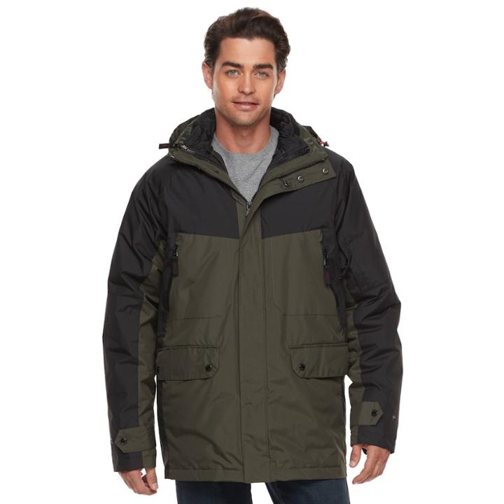 Men's Izod 3-in-1 Hooded Systems Jacket, Size: Xl, Med Green