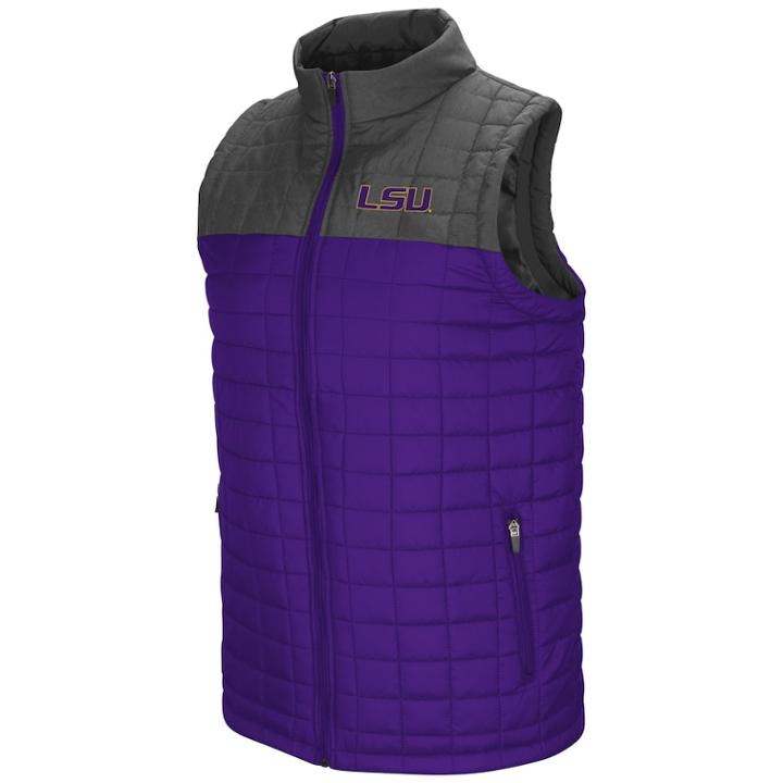 Men's Lsu Tigers Amplitude Puffer Vest, Size: Xl, Drk Purple