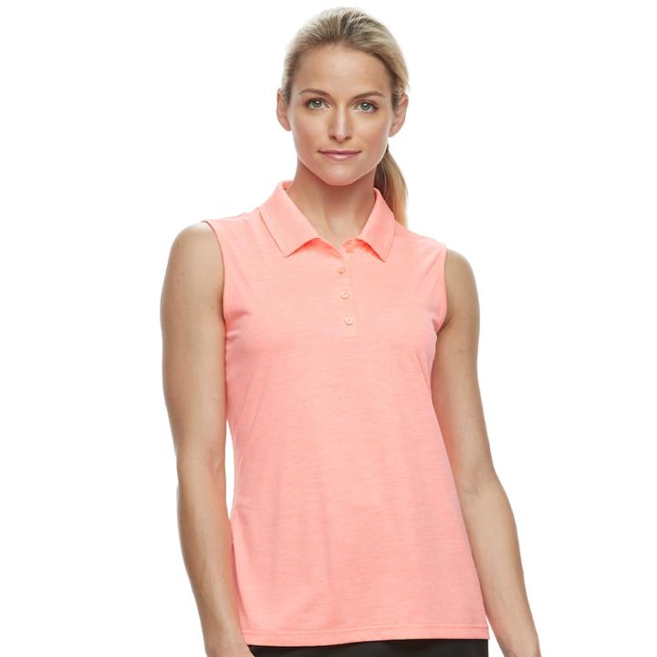 Women's Fila Sport&reg; Space-dye Sleeveless Golf Polo, Size: Xl, Brt Orange