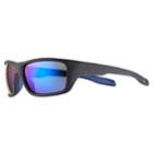 Men's Dockers Rubberized Wrap Soft Touch Blue Mirror Polarized Sunglasses, Black