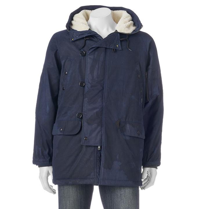 Men's Woolrich Flashpoint Sherpa-lined Hooded Parka, Size: Small, Dark Blue
