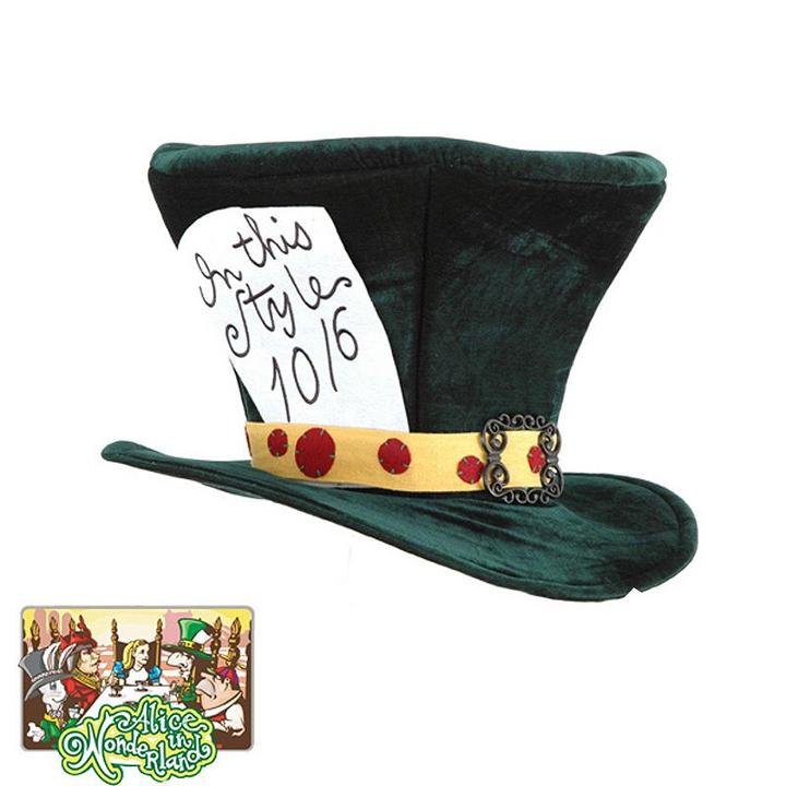 Disney Alice In Wonderland Mad Hatter Classic Costume Hat - Adult, Adult Unisex, Green