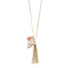 Lc Lauren Conrad Leaf Tassel Cluster Pendant Necklace, Women's, Pink